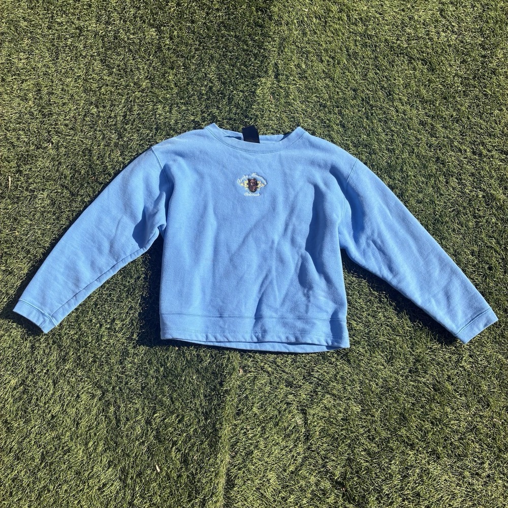 Vintage Ouray Sportswear Women's Sz L Blue Sweatshirt Rocky Mountain Crop Shirt